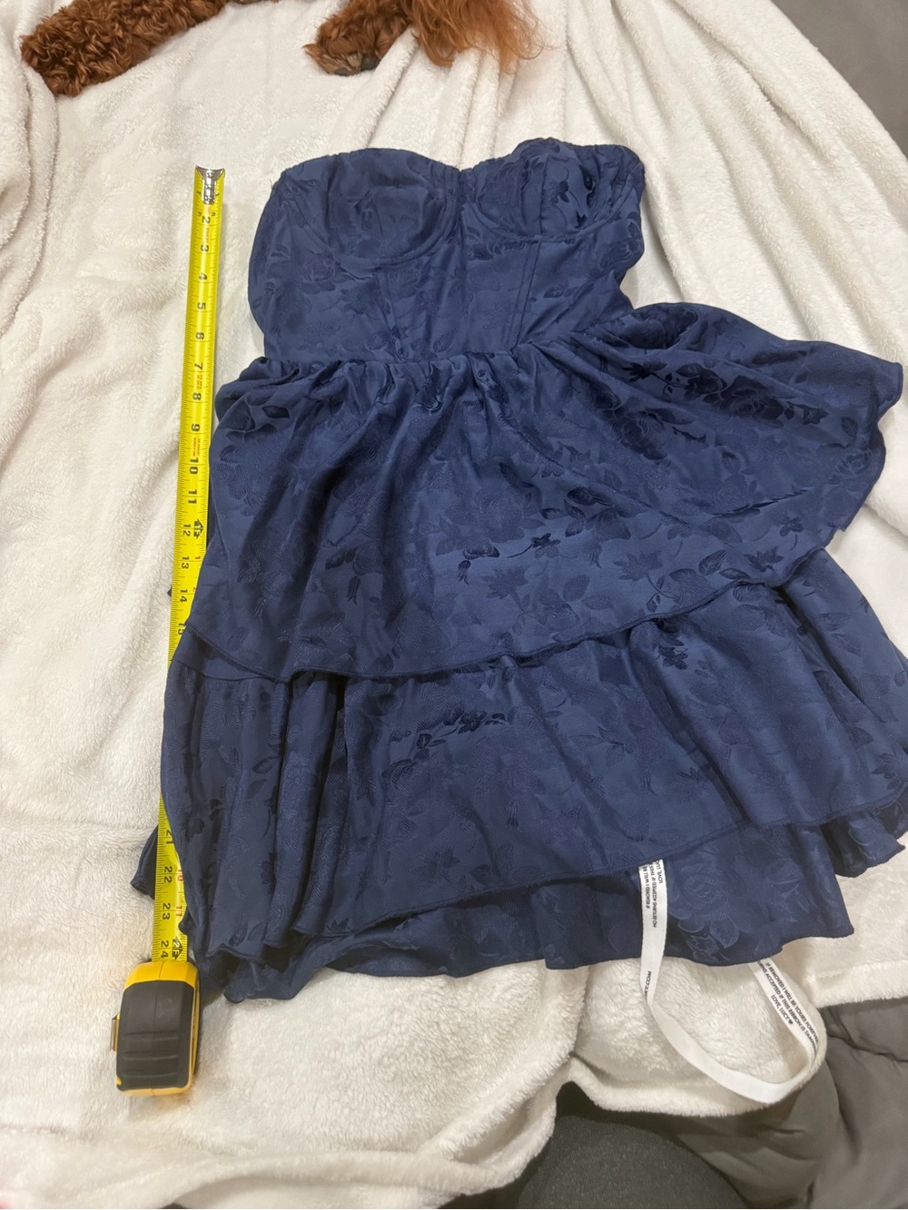 Lucy in the Sky Navy Blue Strapless Tiered Party Dress - Picture 4 of 5